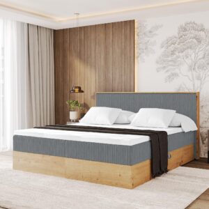 BOXBETT LOLLI9 - 200x200 - H3 Dunkelgrau Holzwerkstoff ALTDECOR Möbel > Betten > Boxspringbetten Grau