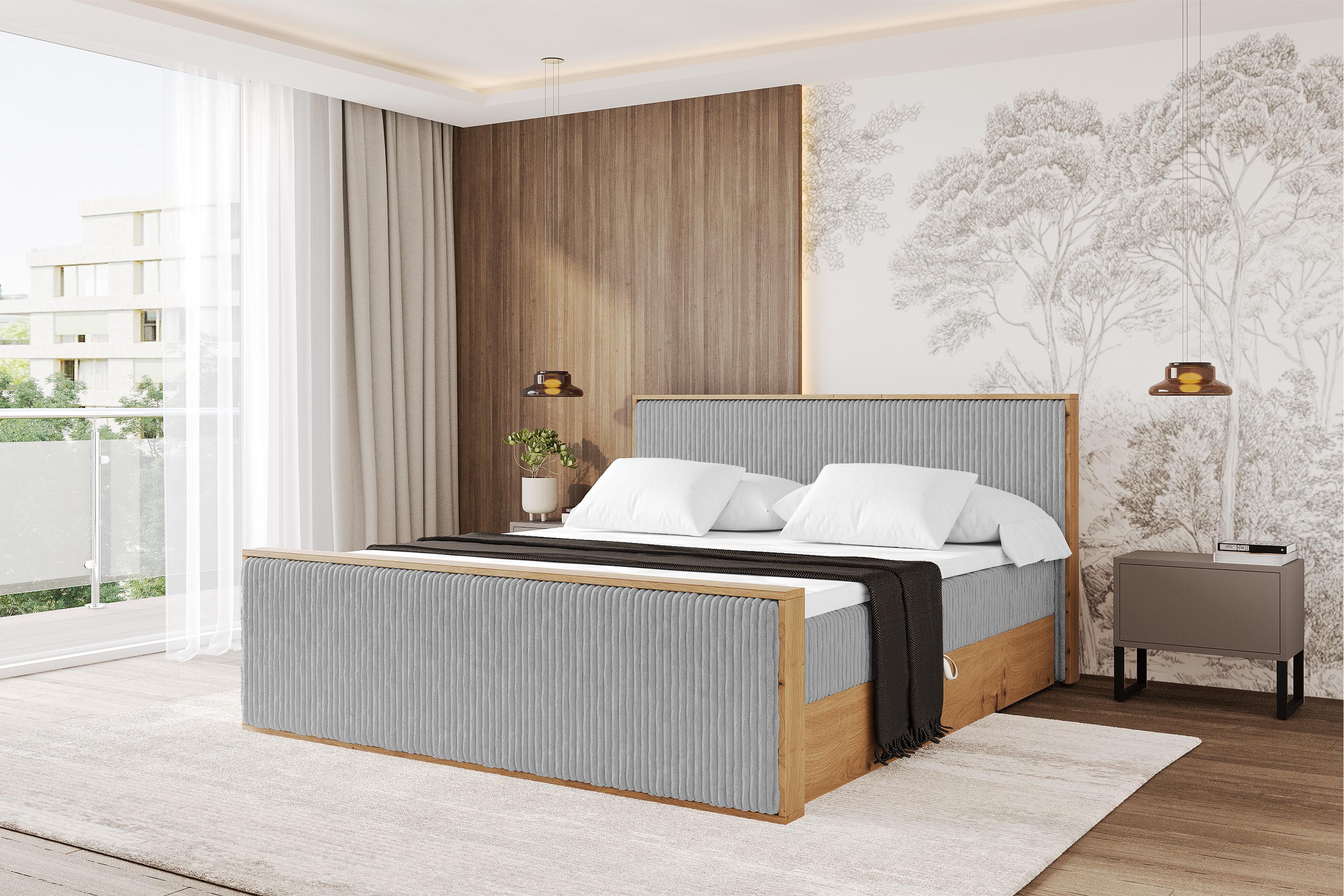 BOXBETT LOLLI9 -Z 120x200 - H3 Grau Holzwerkstoff ALTDECOR Möbel > Betten > Boxspringbetten Grau