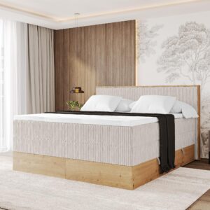 BOXSPRINGBETT LOLLI9 -KING 180x200 - H3/H4 Creme Holzwerkstoff ALTDECOR Möbel > Betten > Boxspringbetten Weiß