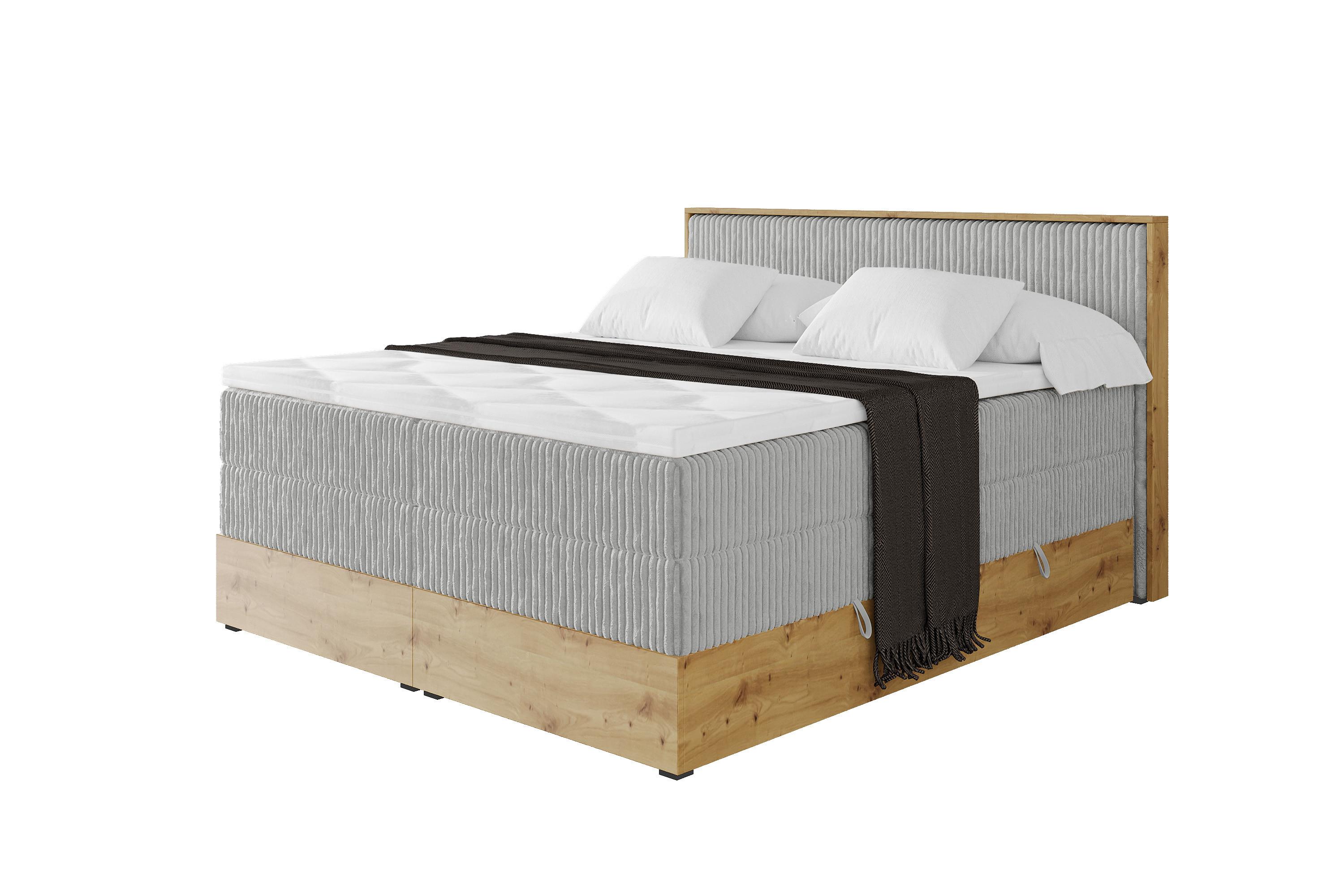 Wohnli Möbelsuche - BOXSPRINGBETT LOLLI9 -KING 200x200 - H3/H4 Grau