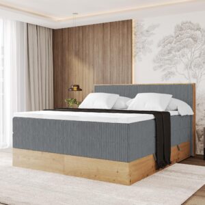 wohnli-moebel-suche-800001699692-1 BOXSPRINGBETT LOLLI9 -KING 180x200 - H3/H4 Dunkelgrau Holzwerkstoff ALTDECOR Möbel > Betten > Boxspringbetten Grau