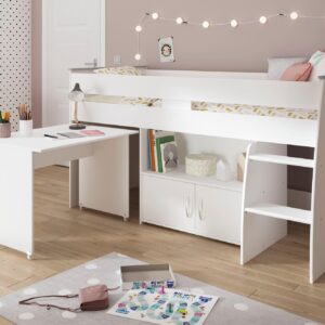 HOCHBETT Parisot Reverse 90x200 Holznachbildung Weiß Kunststoff 58aufmkessel Möbel > Betten > Hoch- und Etagenbetten > Hochbetten Weiß