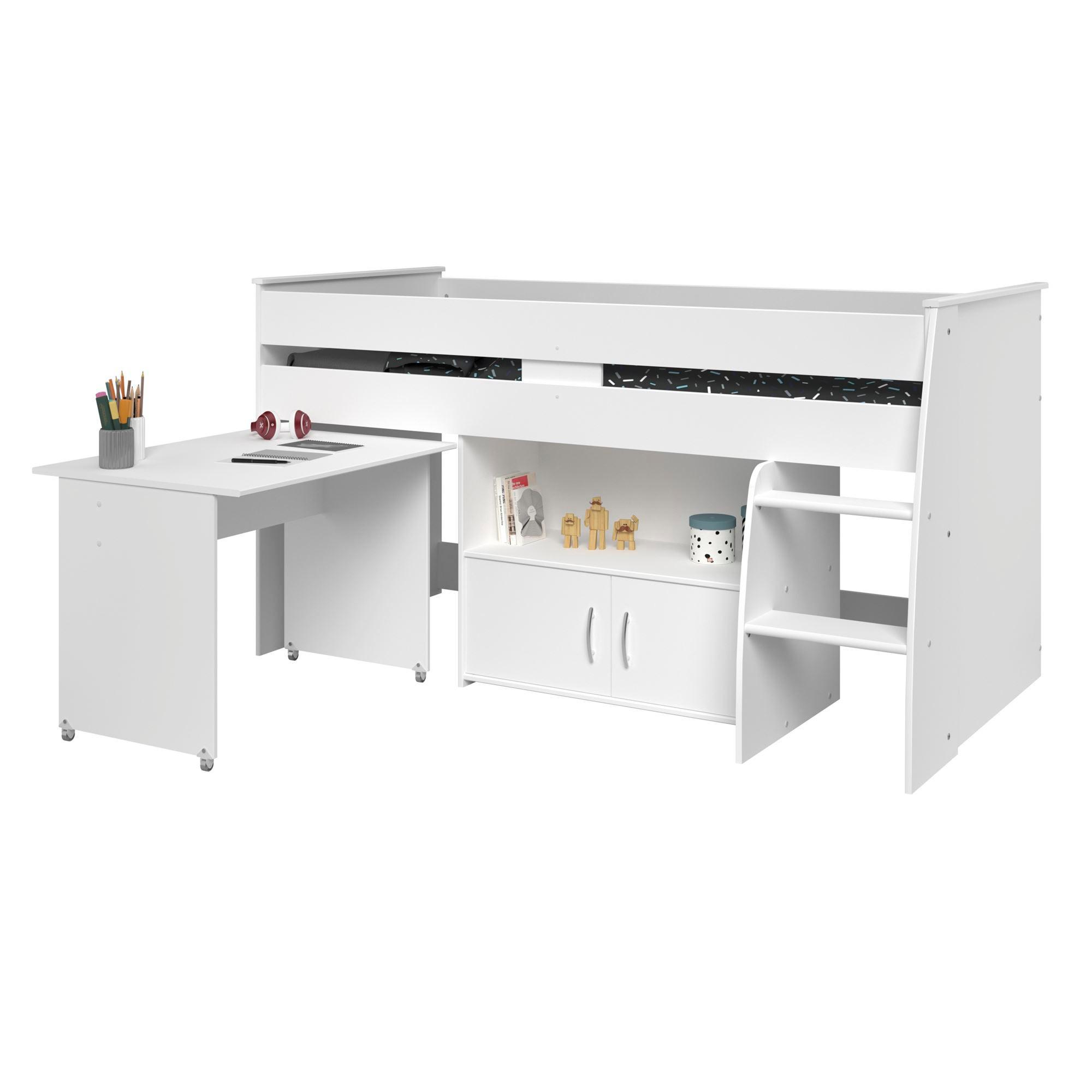 wohnli-moebel-suche-800001700436 Wohnli Möbelsuche - HOCHBETT Parisot Reverse 90x200 Holznachbildung Weiß