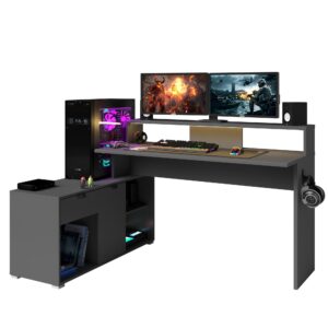 wohnli-moebel-suche-800001701903-1 GAMING Schreibtisch Parisot Work 1-tlg. Holznachbildung Grau Kunststoff 58aufmkessel Möbel > Tische > Schreibtische > Schreibtische Schwarz
