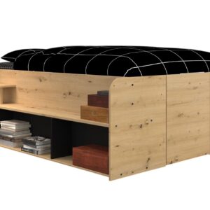 wohnli-moebel-suche-800001702569 Wohnli Möbelsuche - HOCHBETT Parisot Travel 140x200 Holznachbildung Artisan Eiche/Schwarz