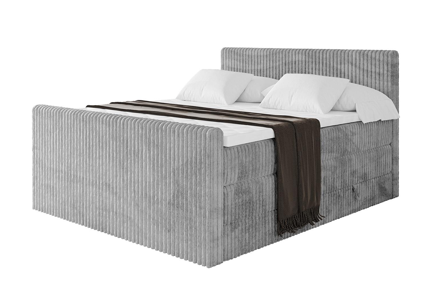wohnli-moebel-suche-800001703887 Wohnli Möbelsuche - BOXSPRINGBETT mit Matratze H3|H4 und Lattenrost - TOLO-Z KING 160x200 Cord - Hellgrau