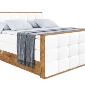 wohnli-moebel-suche-800001704395 Wohnli Möbelsuche - BOXSPRINGBETT mit Matratze H3|H4 und Lattenrost - LOLLI7-Z KING-200x200 - Weiß Kunstleder