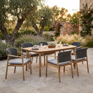 wohnli-moebel-suche-800001705252-1 GARTENMÖBEL SET SURIN 7er Set natur/grau Holz, Holz IDIMEX Garten & Outdoor > Gartenmöbel > Gartenmöbel-Sets Braun