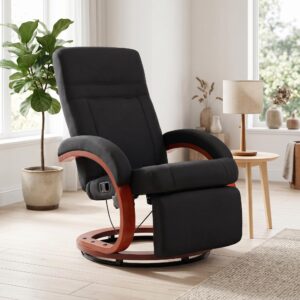 wohnli-moebel-suche-800001706100-1 RELAXSESSEL Polyester Eukalyptusholz Schwarz Textil HOMCOM Möbel > Sessel > Relaxsessel Schwarz