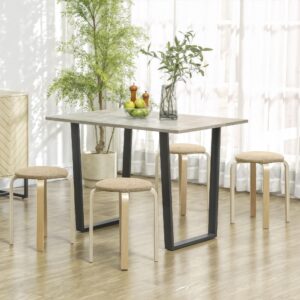 wohnli-moebel-suche-800001707007-1 HOCKER 4er Set Holzwerkstoff Polyester Khaki Textil HOMCOM Möbel > Sessel > Hocker Braun