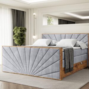 wohnli-moebel-suche-800001709068-1 BOXSPRINGBETT mit Matratze H3|H4 und Lattenrost - LOLLI6-Z KING-160x200 - Grau Monolith Holzwerkstoff ALTDECOR Möbel > Betten > Boxspringbetten Grau