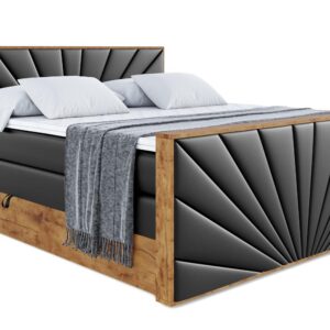 wohnli-moebel-suche-800001709069 Wohnli Möbelsuche - BOXSPRINGBETT mit Matratze H3|H4 und Lattenrost - LOLLI6-Z KING-160x200 - Schwarz Kunstleder
