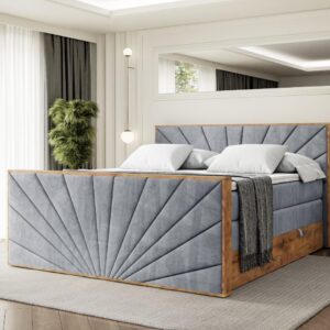 wohnli-moebel-suche-800001709070-1 BOXSPRINGBETT mit Matratze H3|H4 und Lattenrost - LOLLI6-Z KING-140x200 - Grau Casablanca Holzwerkstoff ALTDECOR Möbel > Betten > Boxspringbetten Grau