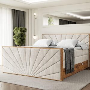 wohnli-moebel-suche-800001709089-1 BOXSPRINGBETT mit Matratze H3|H4 und Lattenrost - LOLLI6-Z KING-140x200 - Beige Casablanca Holzwerkstoff ALTDECOR Möbel > Betten > Boxspringbetten Beige