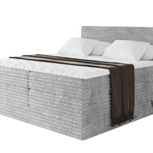 wohnli-moebel-suche-800001709104 Wohnli Möbelsuche - BOXSPRINGBETT mit Matratze H3|H4 und Lattenrost - TOLO KING-v1 200x200 Cord - Hellgrau