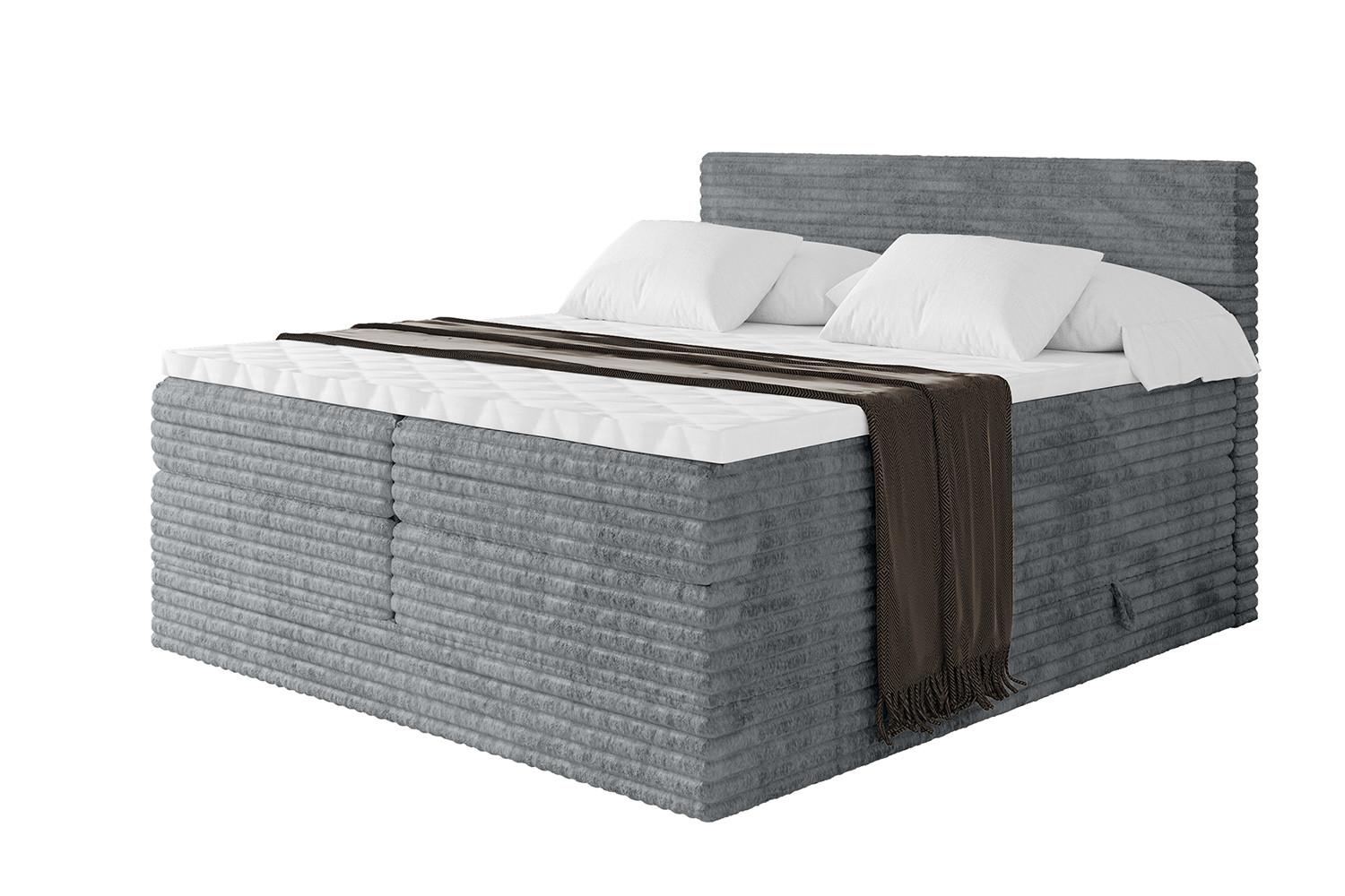 wohnli-moebel-suche-800001709127 Wohnli Möbelsuche - BOXSPRINGBETT mit Matratze H3|H4 und Lattenrost - TOLO KING-v1 200x200 Cord - Dunkelgrau