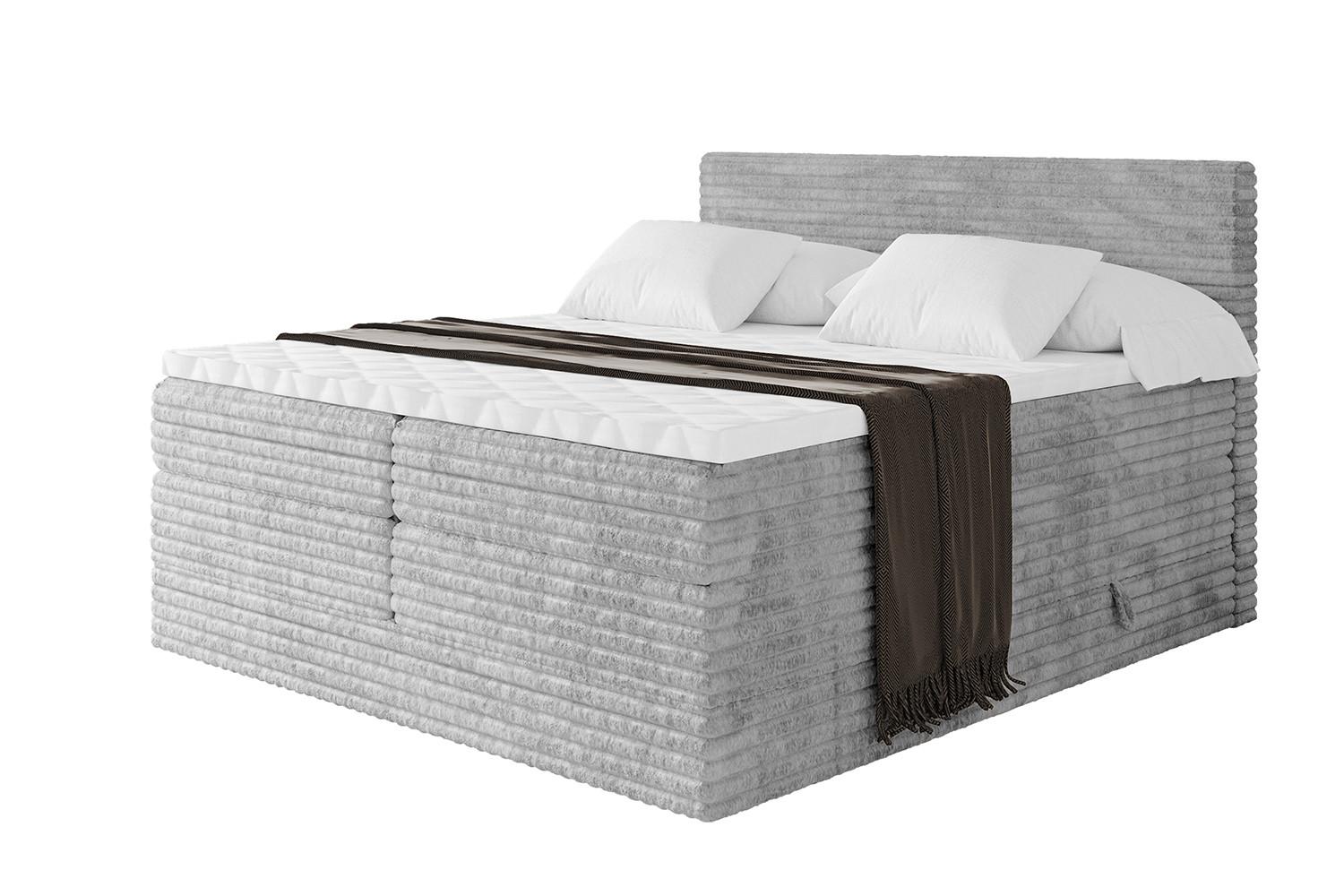 wohnli-moebel-suche-800001709130 Wohnli Möbelsuche - BOXSPRINGBETT mit Matratze H3|H4 und Lattenrost - TOLO KING-v1 180x200 Cord - Hellgrau