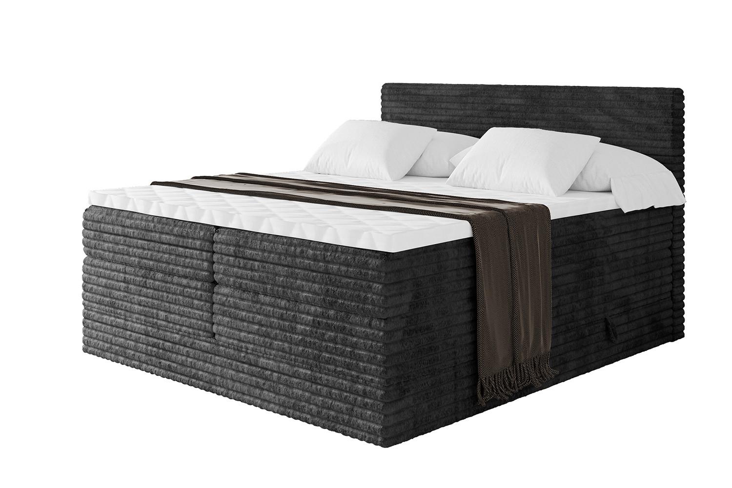 wohnli-moebel-suche-800001709138 Wohnli Möbelsuche - BOXSPRINGBETT mit Matratze H3|H4 und Lattenrost - TOLO KING-v1 200x200 Cord - Schwarz
