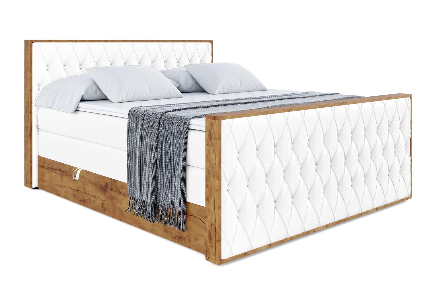 wohnli-moebel-suche-800001709152 Wohnli Möbelsuche - BOXSPRINGBETT mit Matratze H3|H4 und Lattenrost - LOLLI5-Z KING-160x200 - Weiß Kunstleder
