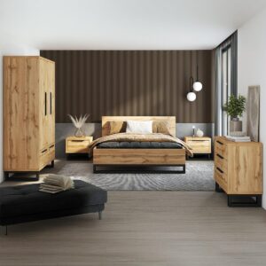 wohnli-moebel-suche-800001709240-1 SCHRANK 3 Türen Eden Holz Holzwerkstoff Petits-meubles Möbel > Schränke > Kleiderschränke Braun