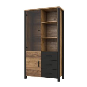 Wohnli Möbelsuche - GESCHIRRSCHRANK Lyam Holz und Schwarz