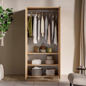 wohnli-moebel-suche-800001709261-1 SCHRANK 2 Türen Nila Holz Holzwerkstoff Petits-meubles Möbel > Schränke > Kleiderschränke Braun