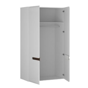wohnli-moebel-suche-800001709262-1 SCHRANK 2 Türen Darrel Weiß Holzwerkstoff Petits-meubles Möbel > Schränke > Kleiderschränke Weiß