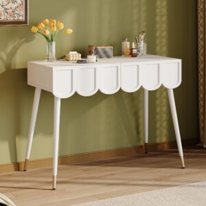 wohnli-moebel-suche-800001709867-1 SCHMINKTISCH weiß 100 cm mit 2 wolken-schubladen & metallbeinen Holzwerkstoff Urban Meuble Möbel > Kommoden & Schubladenschränke > Kommoden Weiß