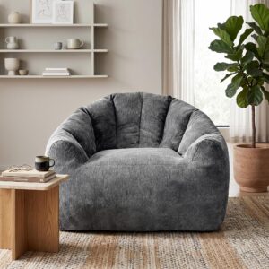 wohnli-moebel-suche-800001709942-1 SESSEL aus Flanell mit ergonomischer Bärentatzen-Form Textil Urban Meuble Möbel > Sessel > Polstersessel Grau
