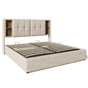 wohnli-moebel-suche-800001709959 Wohnli Möbelsuche - POLSTERBETT 140x200 Leinen Natur mit kabellosem Laden und Stauraum