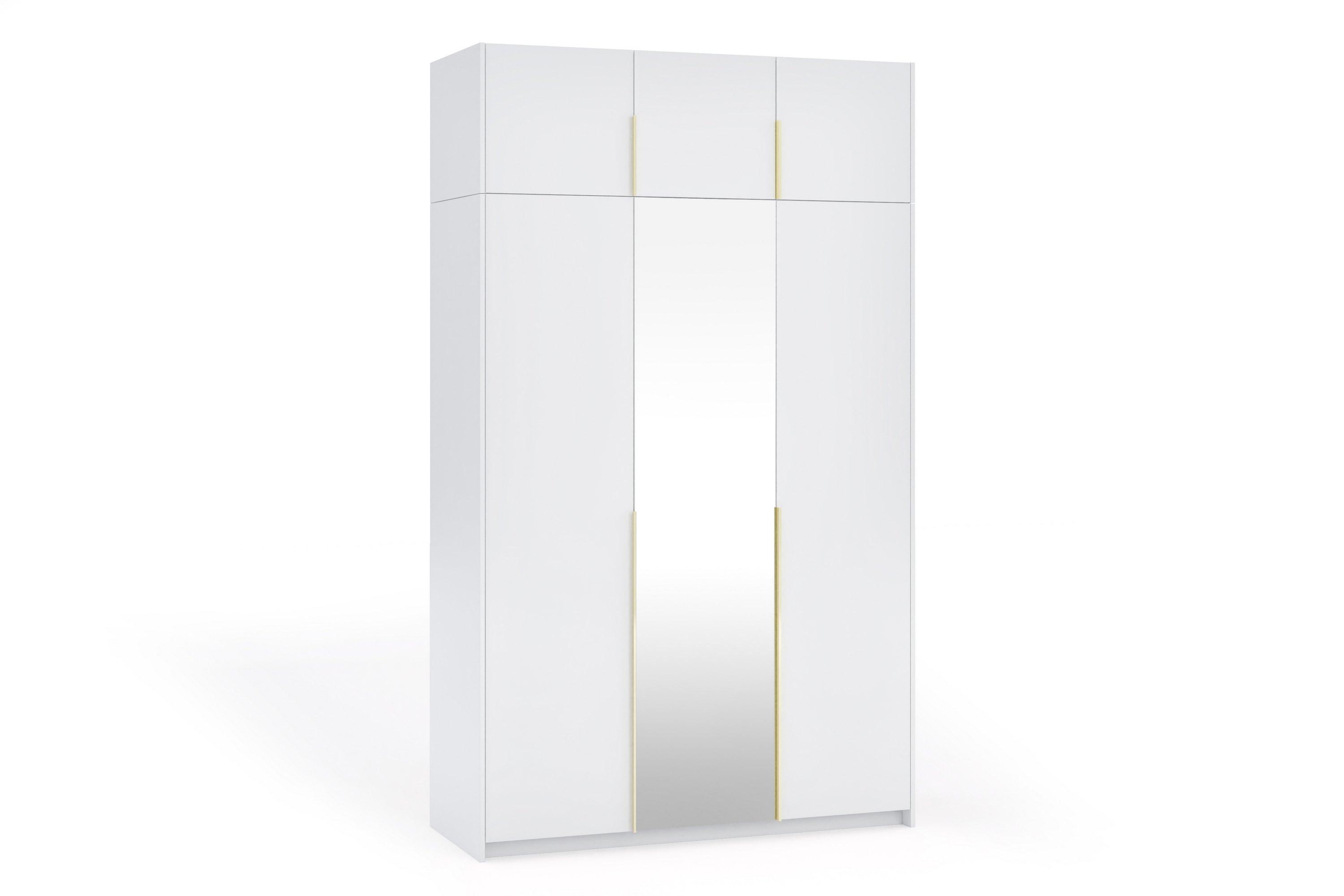 wohnli-moebel-suche-800001710494 Wohnli Möbelsuche - DREHTÜRENSCHRANK THALIA 148/250/58cm 3-türig mit Spiegel Weiß