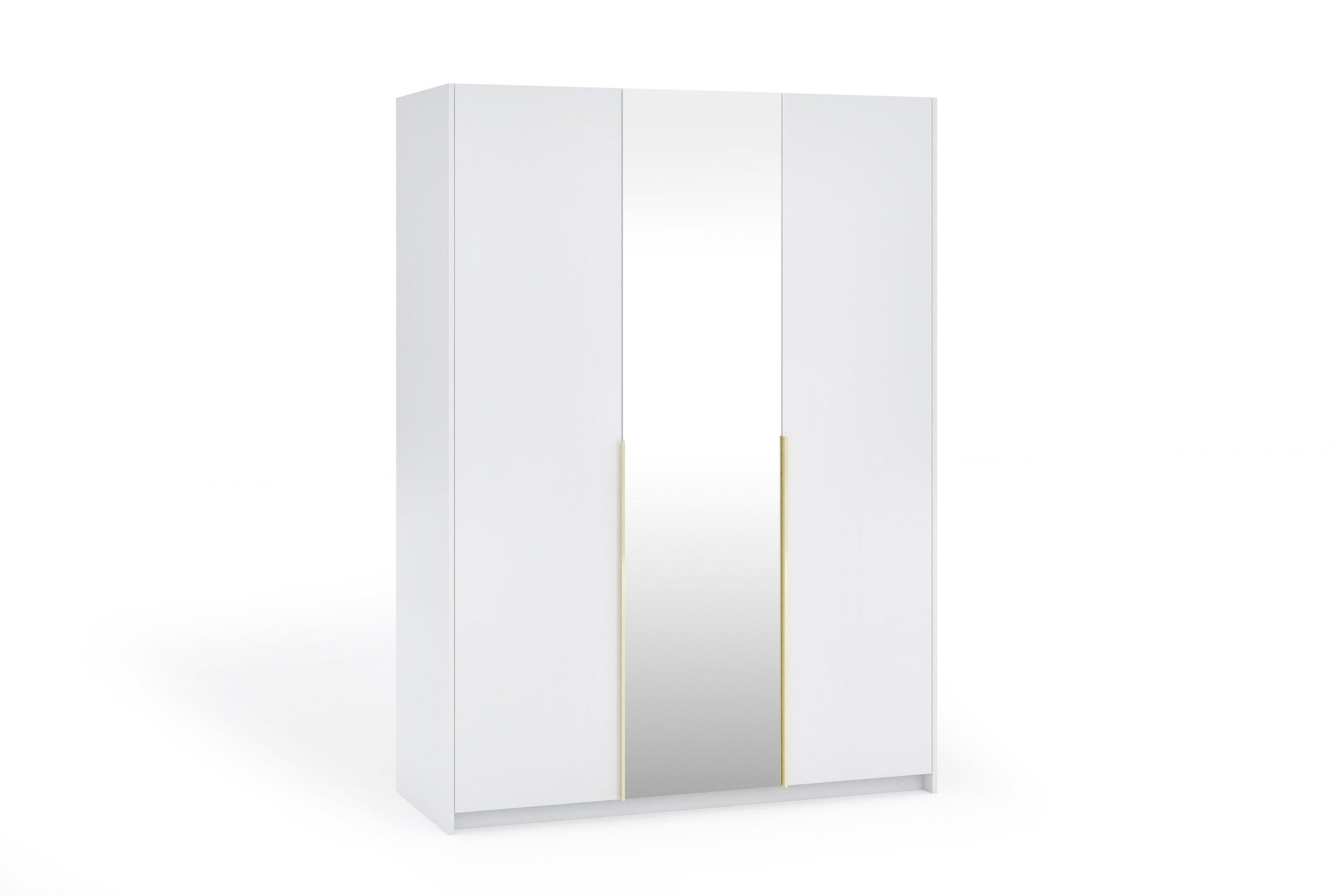 wohnli-moebel-suche-800001710501 Wohnli Möbelsuche - DREHTÜRENSCHRANK THALIA 148/204/58cm 3-türig mit Spiegel Weiß