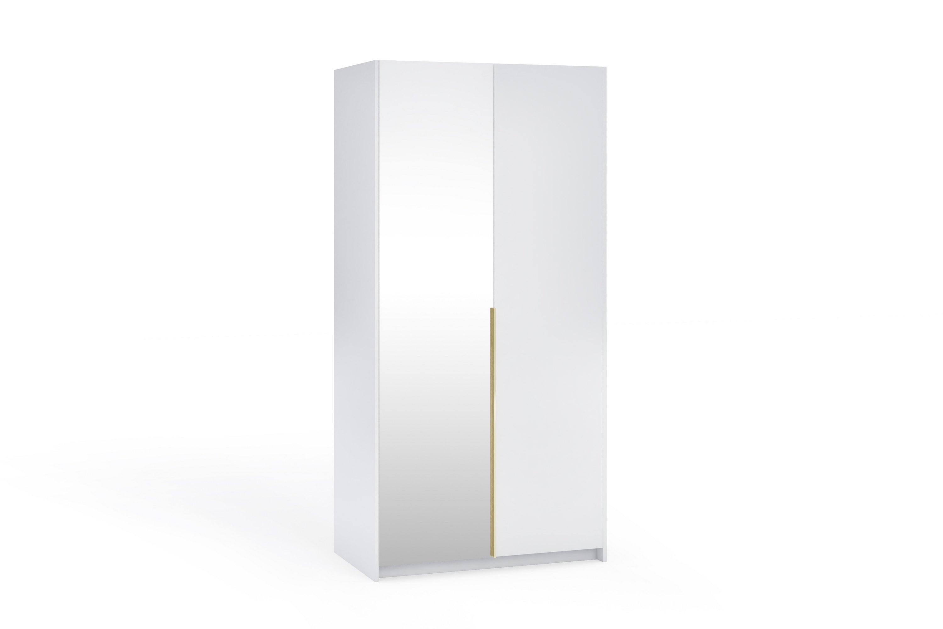 wohnli-moebel-suche-800001710502 Wohnli Möbelsuche - DREHTÜRENSCHRANK THALIA 100/204/58cm 2-türig mit Spiegel Weiß