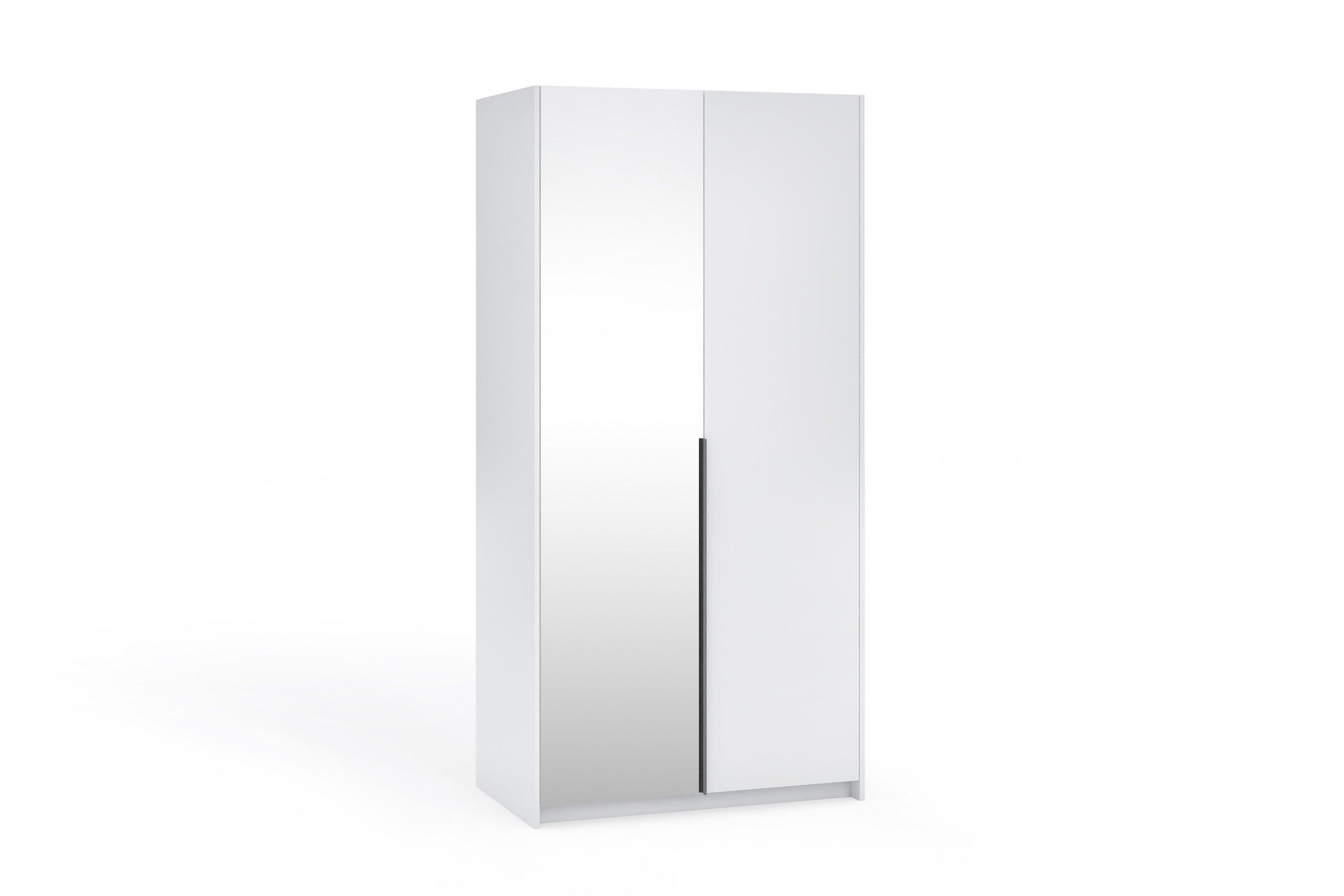 wohnli-moebel-suche-800001710505 Wohnli Möbelsuche - DREHTÜRENSCHRANK THALIA 100/204/58cm 2-türig mit Spiegel Weiß