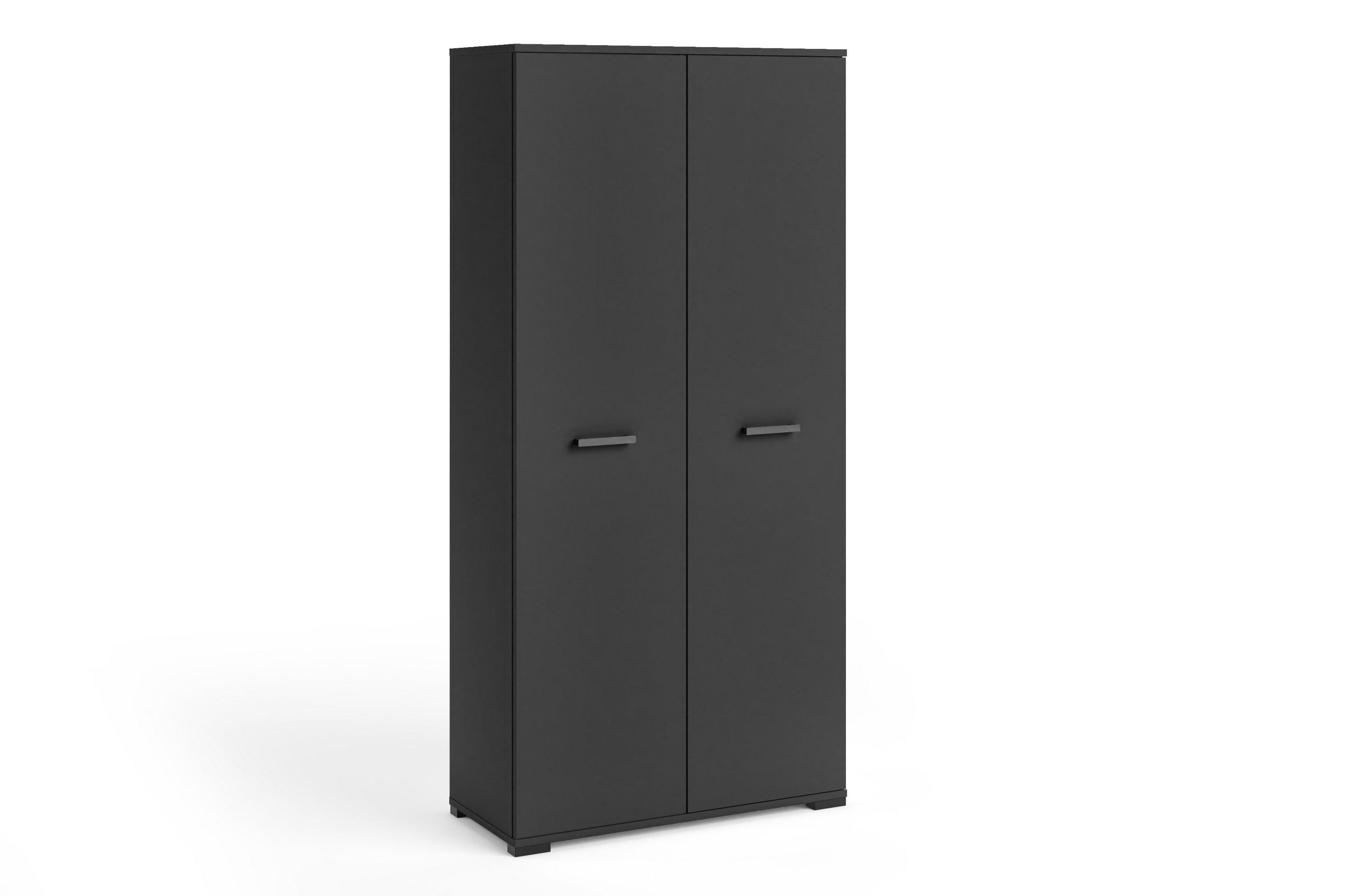 Wohnli Möbelsuche - DREHTÜRENSCHRANK ALBANO 90/186/56cm 2-türig Schwarz