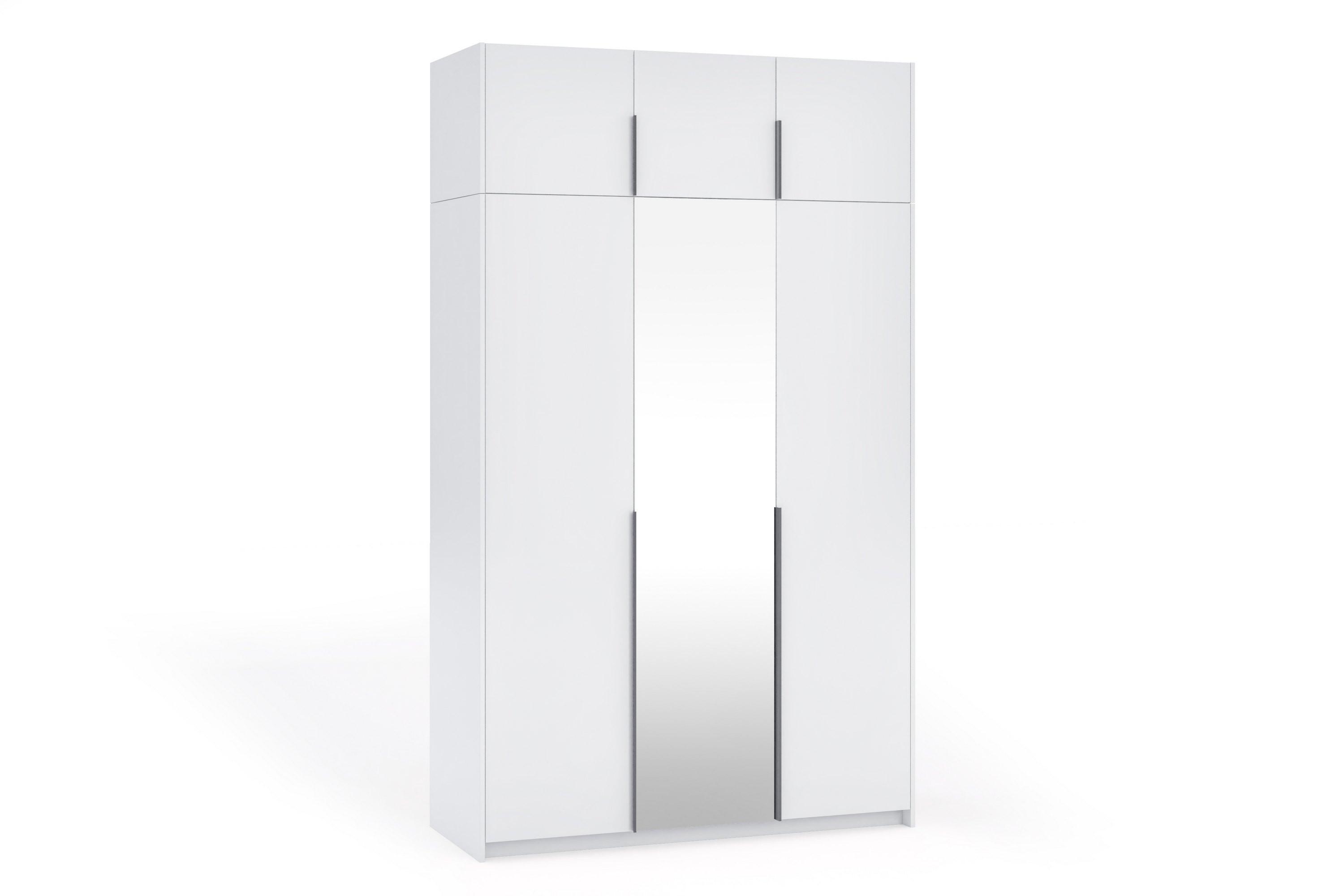 wohnli-moebel-suche-800001710512 Wohnli Möbelsuche - DREHTÜRENSCHRANK THALIA 148/250/58cm 3-türig mit Spiegel Weiß