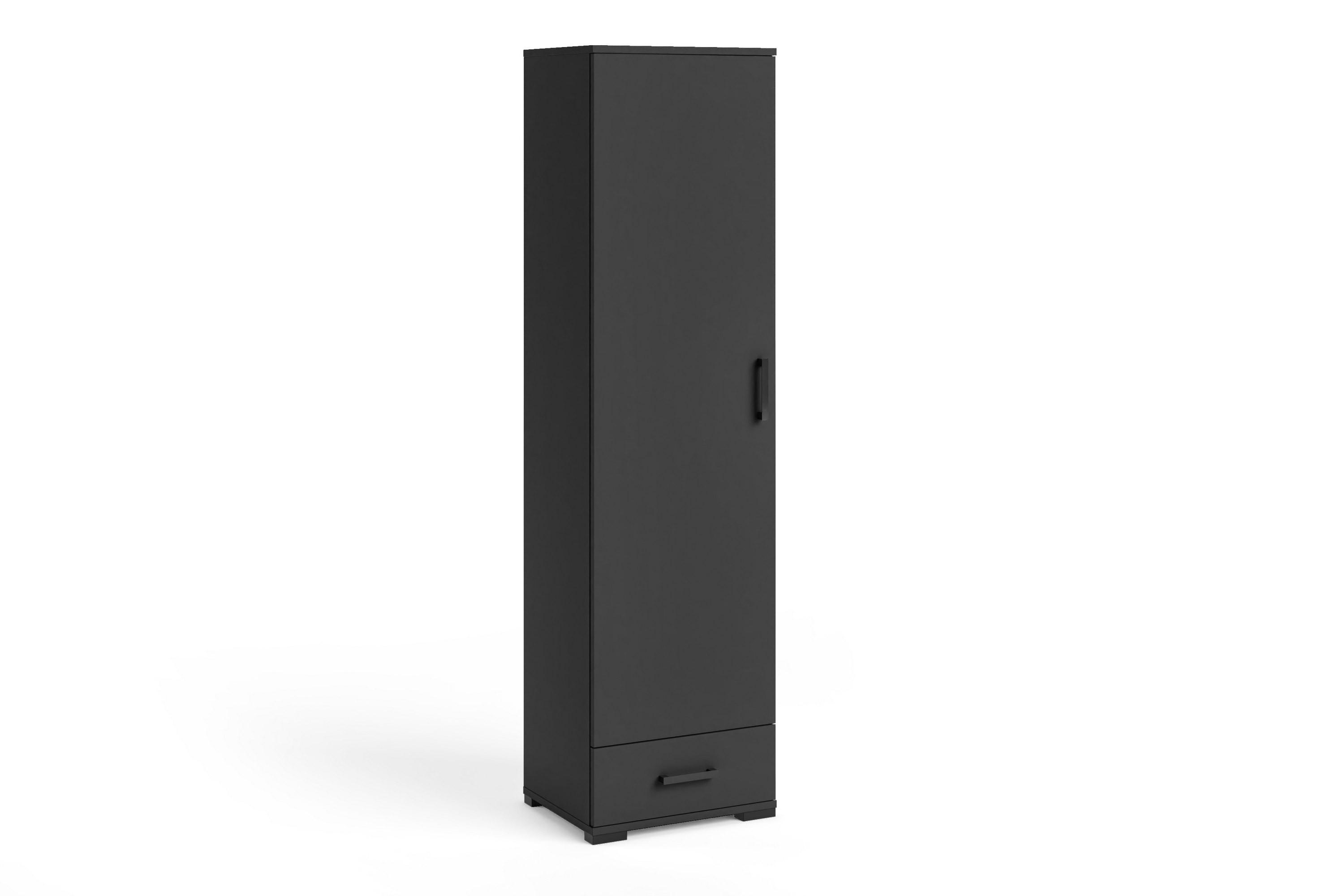 Wohnli Möbelsuche - DREHTÜRENSCHRANK ALBANO 50/186/40cm 1-türig Schwarz