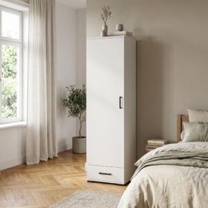 wohnli-moebel-suche-800001710527-1 DREHTÜRENSCHRANK ALBANO 50/186/40cm 1-türig Weiß Holzwerkstoff MASSENO Möbel > Schränke > Kleiderschränke > Drehtürenschränke Weiß