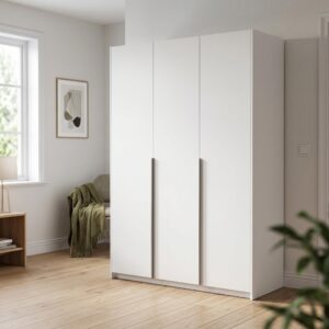 DREHTÜRENSCHRANK AMARA 148/204/58cm 3-türig Weiß Holzwerkstoff MASSENO Möbel > Schränke > Kleiderschränke > Drehtürenschränke Weiß