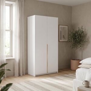 DREHTÜRENSCHRANK AMARA 100/204/58cm 2-türig Weiß Holzwerkstoff MASSENO Möbel > Schränke > Kleiderschränke > Drehtürenschränke Weiß