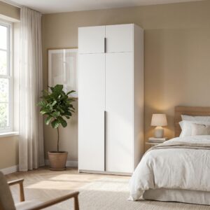 DREHTÜRENSCHRANK AMARA 100/250/58cm 2-türig Weiß Holzwerkstoff MASSENO Möbel > Schränke > Kleiderschränke > Drehtürenschränke Weiß