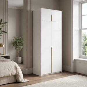 DREHTÜRENSCHRANK AMARA 100/250/58cm 2-türig Weiß Holzwerkstoff MASSENO Möbel > Schränke > Kleiderschränke > Drehtürenschränke Weiß