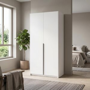 DREHTÜRENSCHRANK AMARA 100/204/58cm 2-türig Weiß Holzwerkstoff MASSENO Möbel > Schränke > Kleiderschränke > Drehtürenschränke Weiß