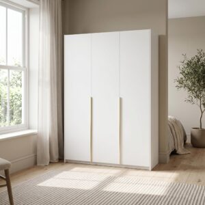 DREHTÜRENSCHRANK AMARA 148/204/58cm 3-türig Weiß Holzwerkstoff MASSENO Möbel > Schränke > Kleiderschränke > Drehtürenschränke Weiß