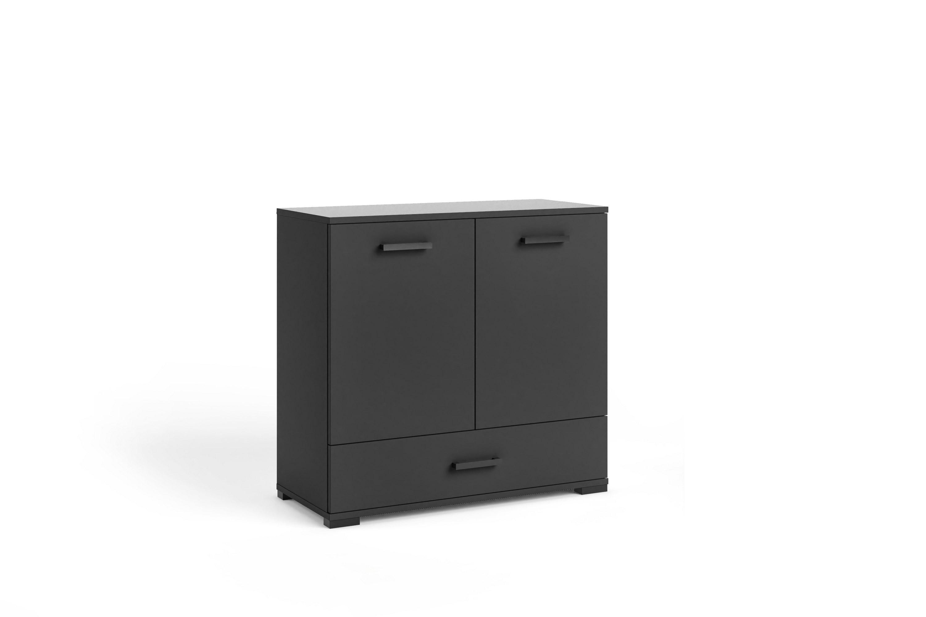 wohnli-moebel-suche-800001710667 Wohnli Möbelsuche - KOMMODE ALBANO 90/83/40cm mit 1 Schubladen 2 Türen Schwarz