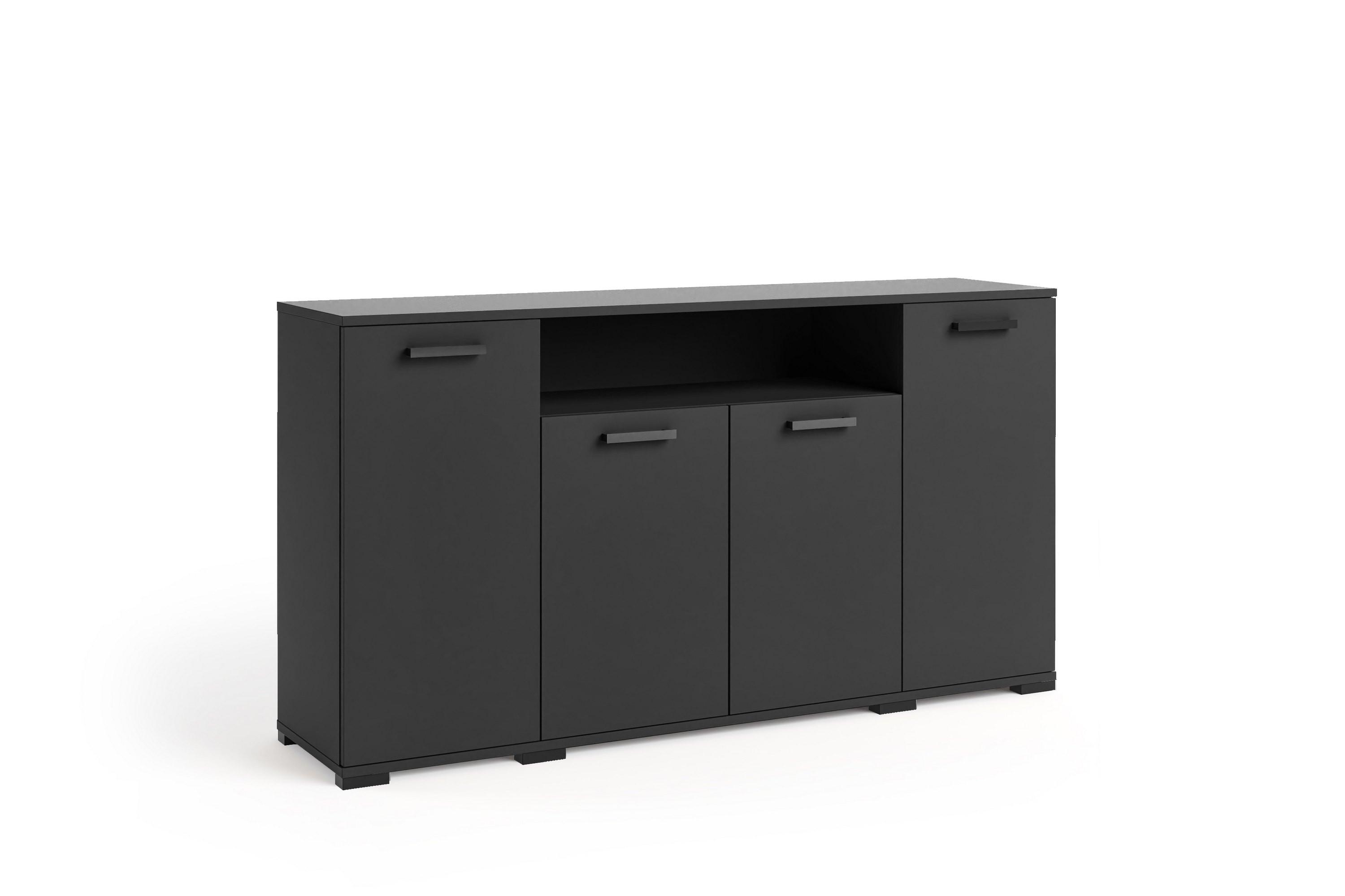 wohnli-moebel-suche-800001710672 Wohnli Möbelsuche - KOMMODE ALBANO 160/83/40cm mit 4 Schubladen Türen Schwarz