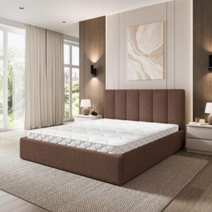 wohnli-moebel-suche-800001710673-1 POLSTERBETT NEMIS 200x200 cm mit Bettkästen - Braun Holz MASSENO Möbel > Betten > Polsterbetten Braun
