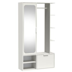 wohnli-moebel-suche-800001717466 Wohnli Möbelsuche - GARDEROBENSCHRANK Nemrut Weiß 100/189/33 cm – Modern