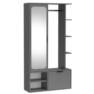 wohnli-moebel-suche-800001717467 Wohnli Möbelsuche - GARDEROBENSCHRANK Nemrut Grau 100/189/33 cm – Modern