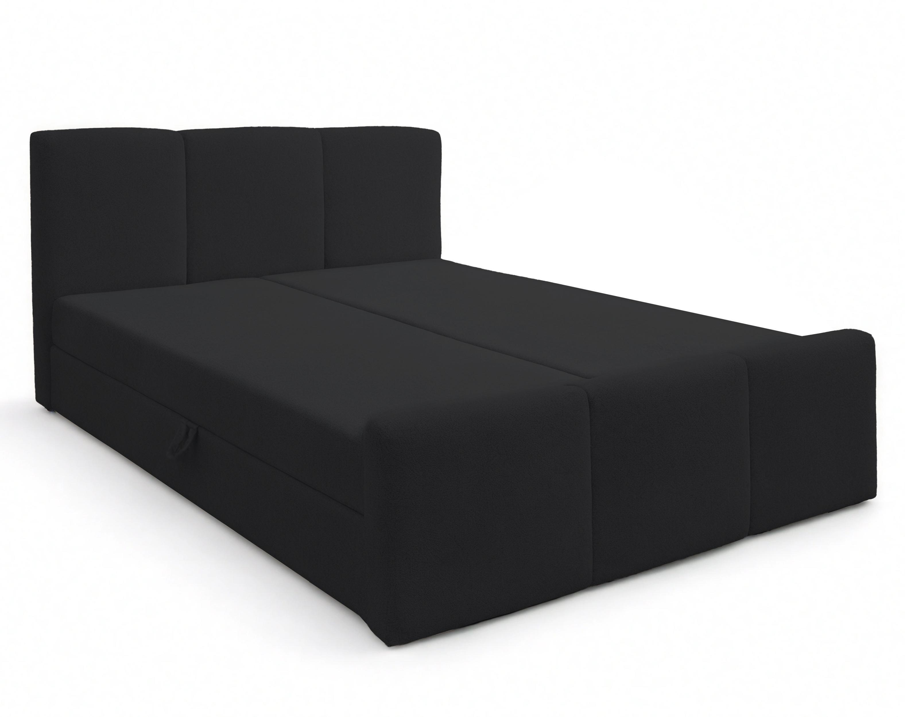 wohnli-moebel-suche-800001717578 Wohnli Möbelsuche - BOXBETT ANKARRA 180x200 cm mit Bettkasten und Matratze - Schwarz + TOPPER